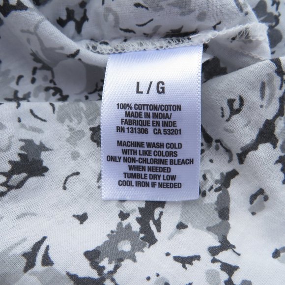 Aeropostale Shirt Women Button down shirt Floral Large NEW 100% Cotton Gray - Picture 9 of 11